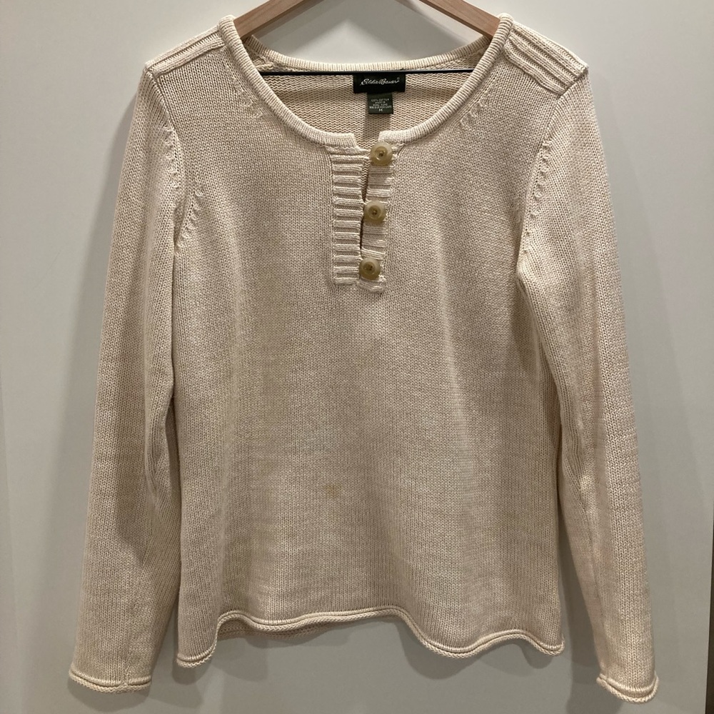 Eddie Bauer Cream Crew Neck Sweater